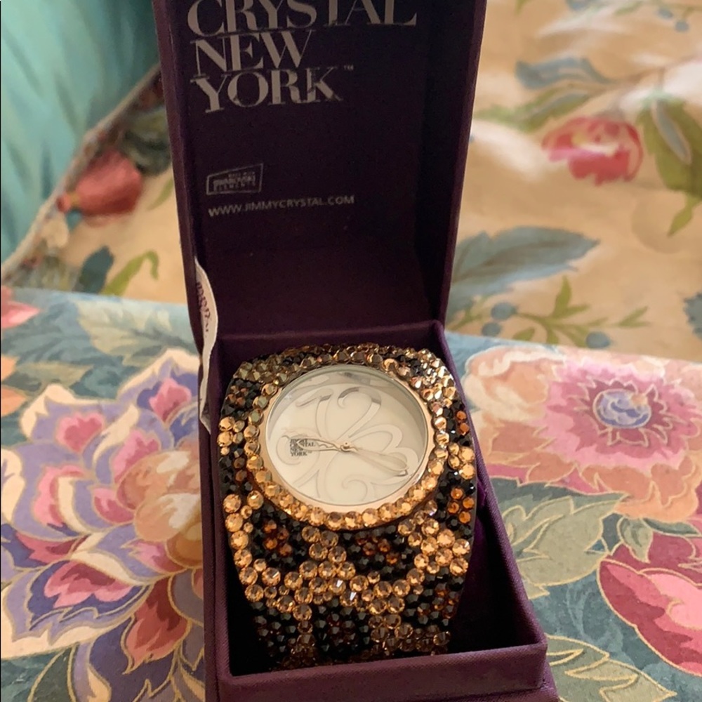 Watch with crystals bangle